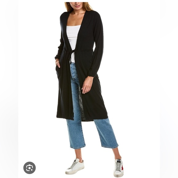 Chaser (sold on Revolve) Love Rib Long Cardigan Size Medium in Black NWT - Picture 1 of 11